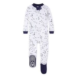🆕Burts Bees organic cotton star footed pjs Size 24M